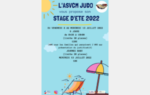 Stage été du 8 au 13 juillet 2022