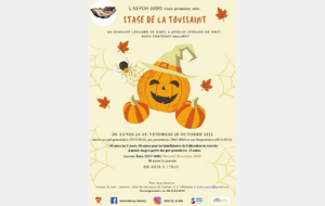 Stage des vacances de la Toussaint du 24 au 28 octobre 2022