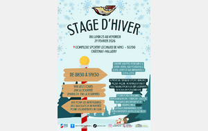 Stage des vacances d'hiver du lundi 23 au vendredi 27 février 2026