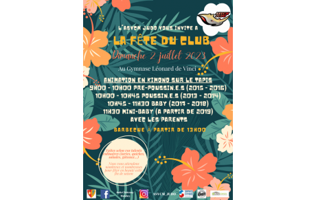 Fête du club : dimanche 2 juillet 2023